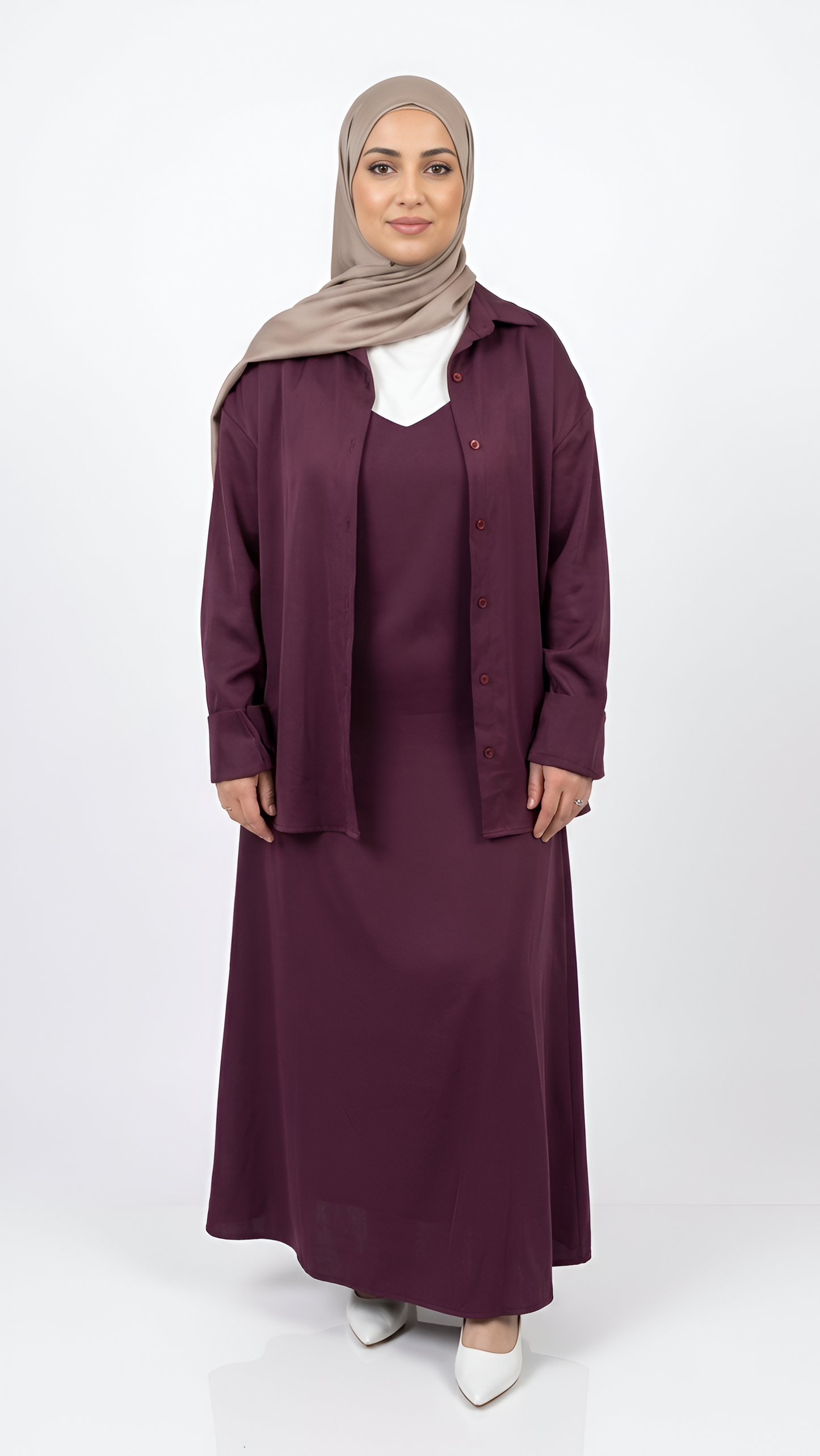 Ensemble Robe Chemise Bordeaux