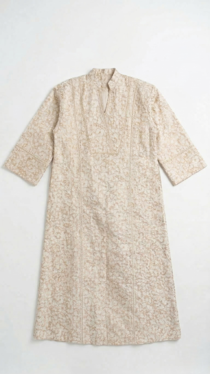 Robe brocard Beige/Rose