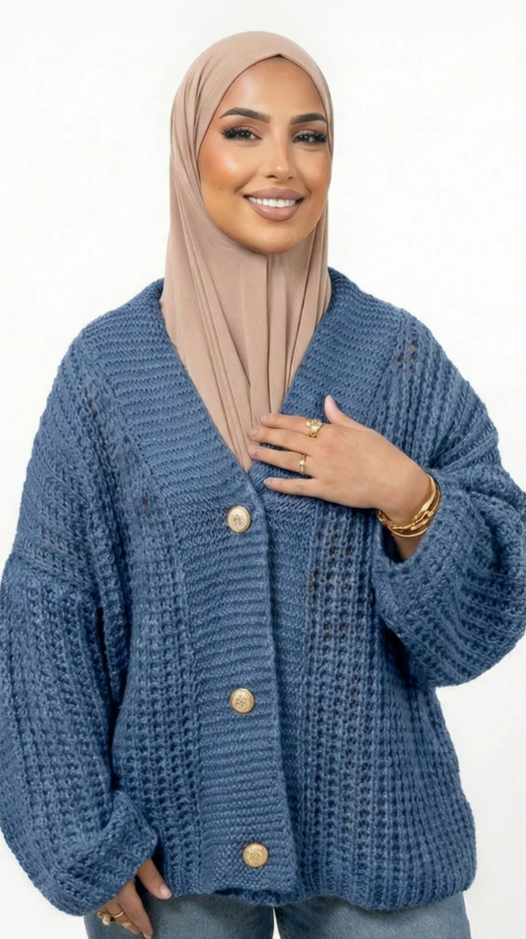 Blauw oversized vest