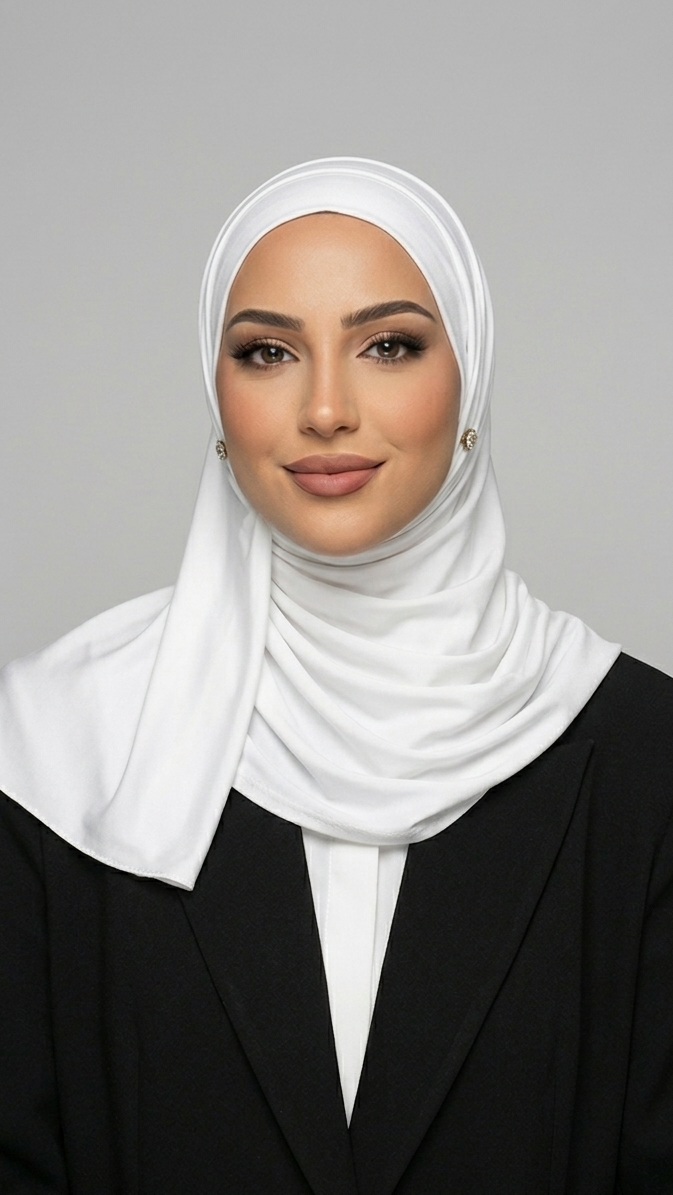 Hijab Jersey Liquid Blanc