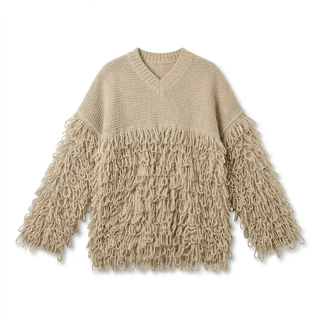 Pull à Franges Texturé