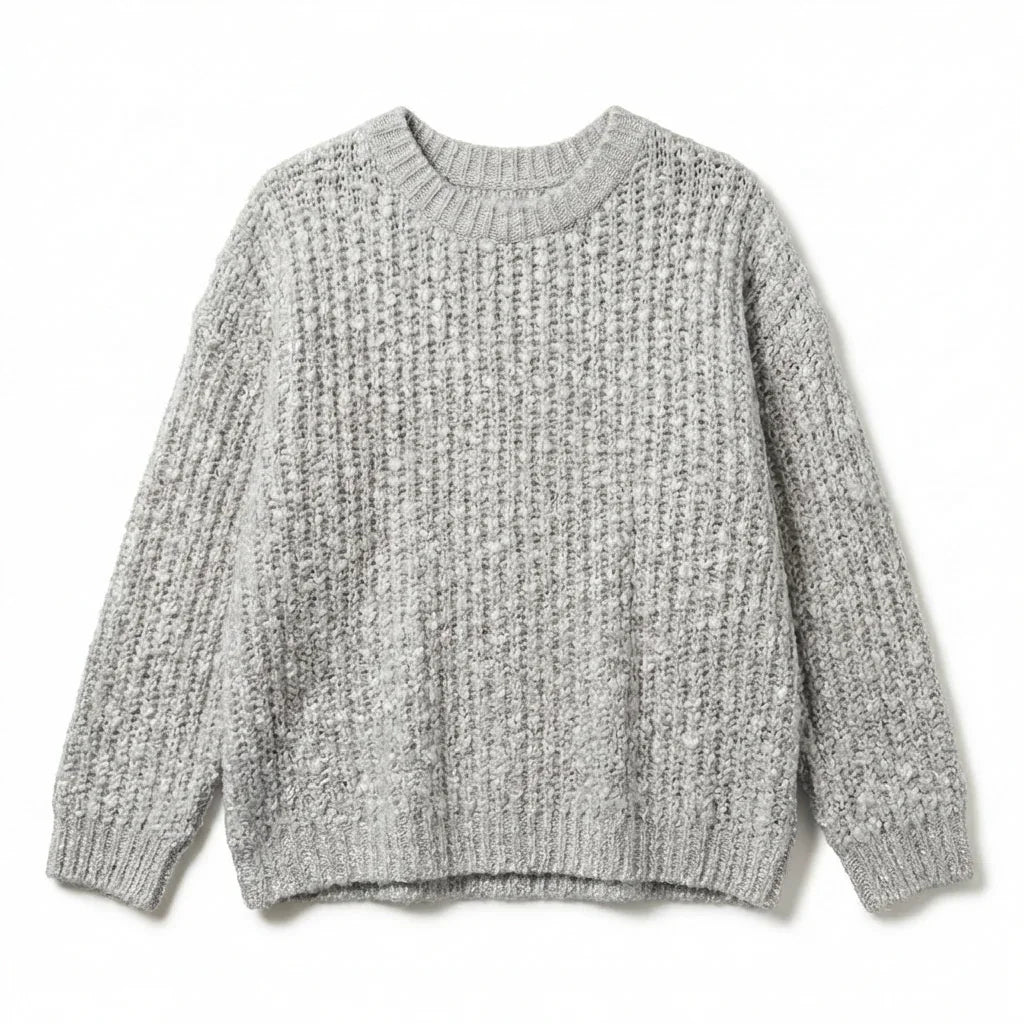 Pull oversize gris