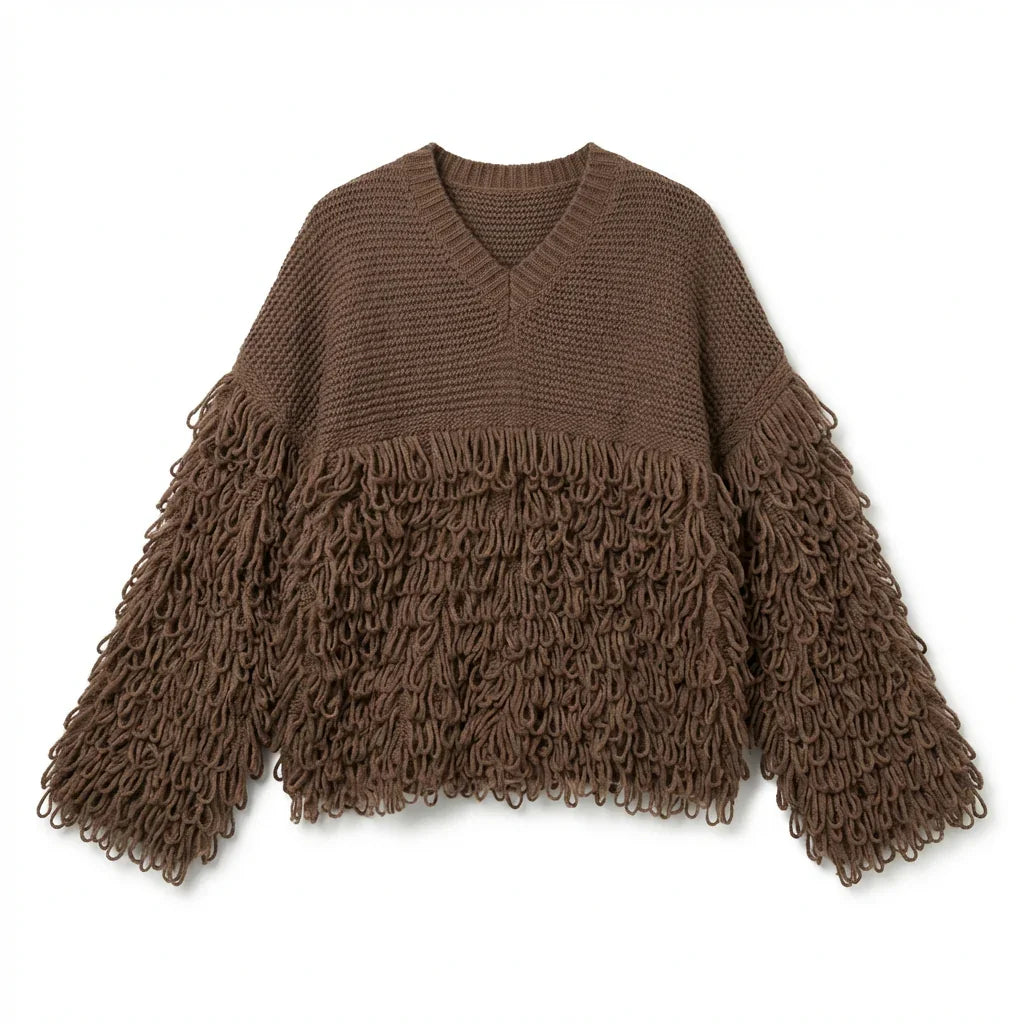 Pull à Franges Texturé