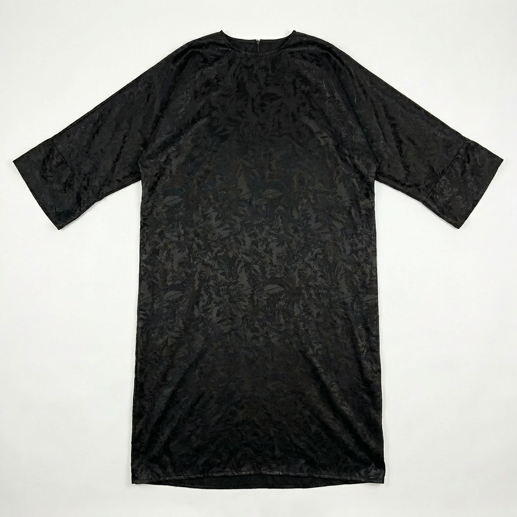 Abaya à motifs satinés Noirs