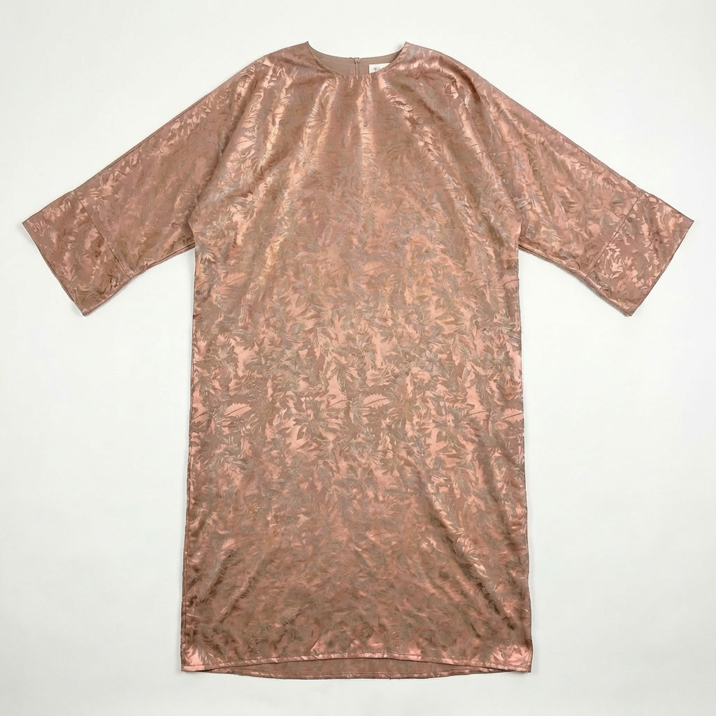 Abaya à motifs satinés Rose