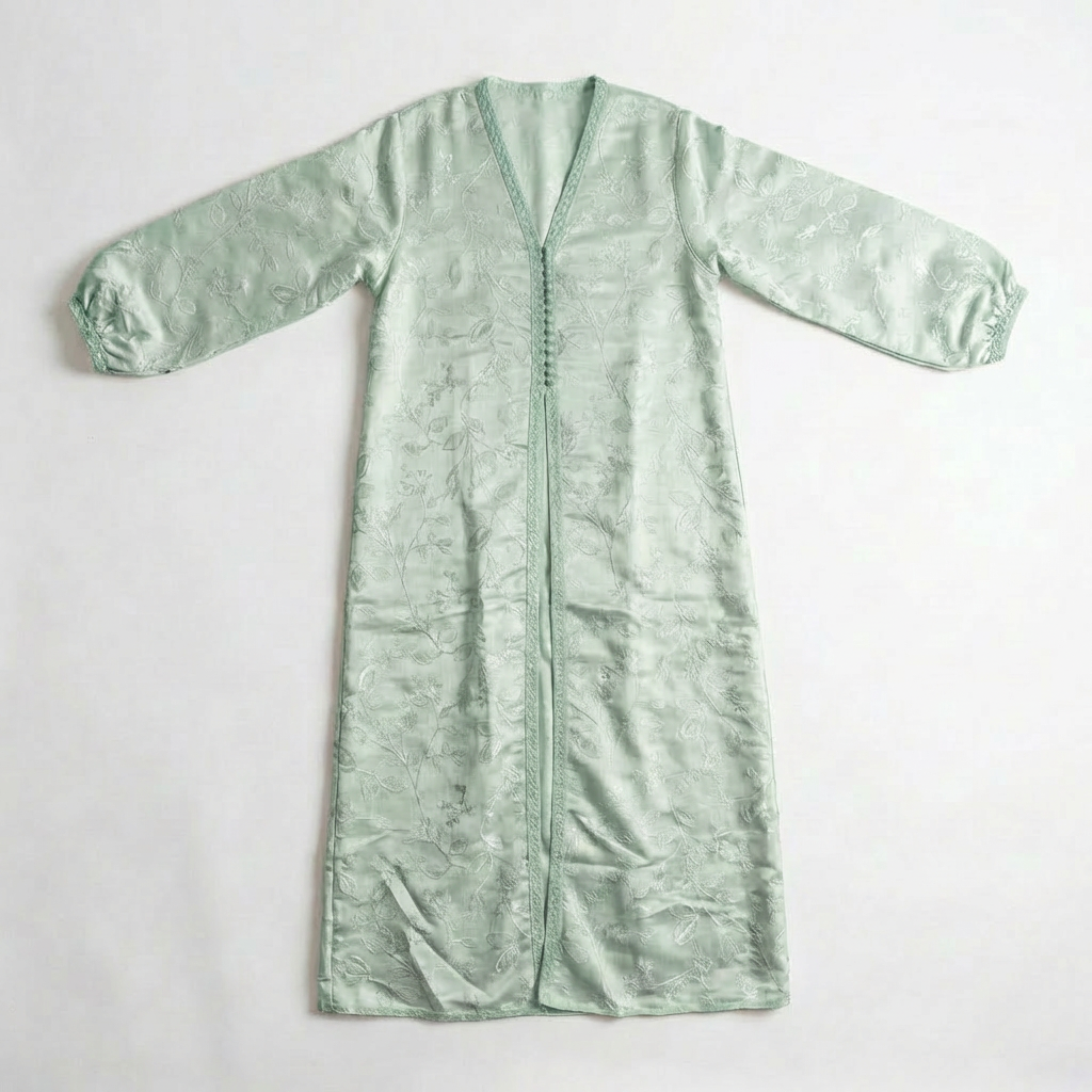 kimono vert avec motifs