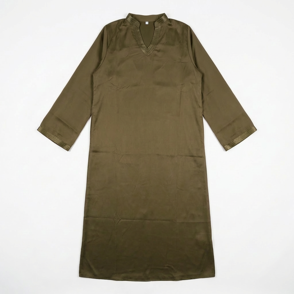 Abaya satinée vert kaki