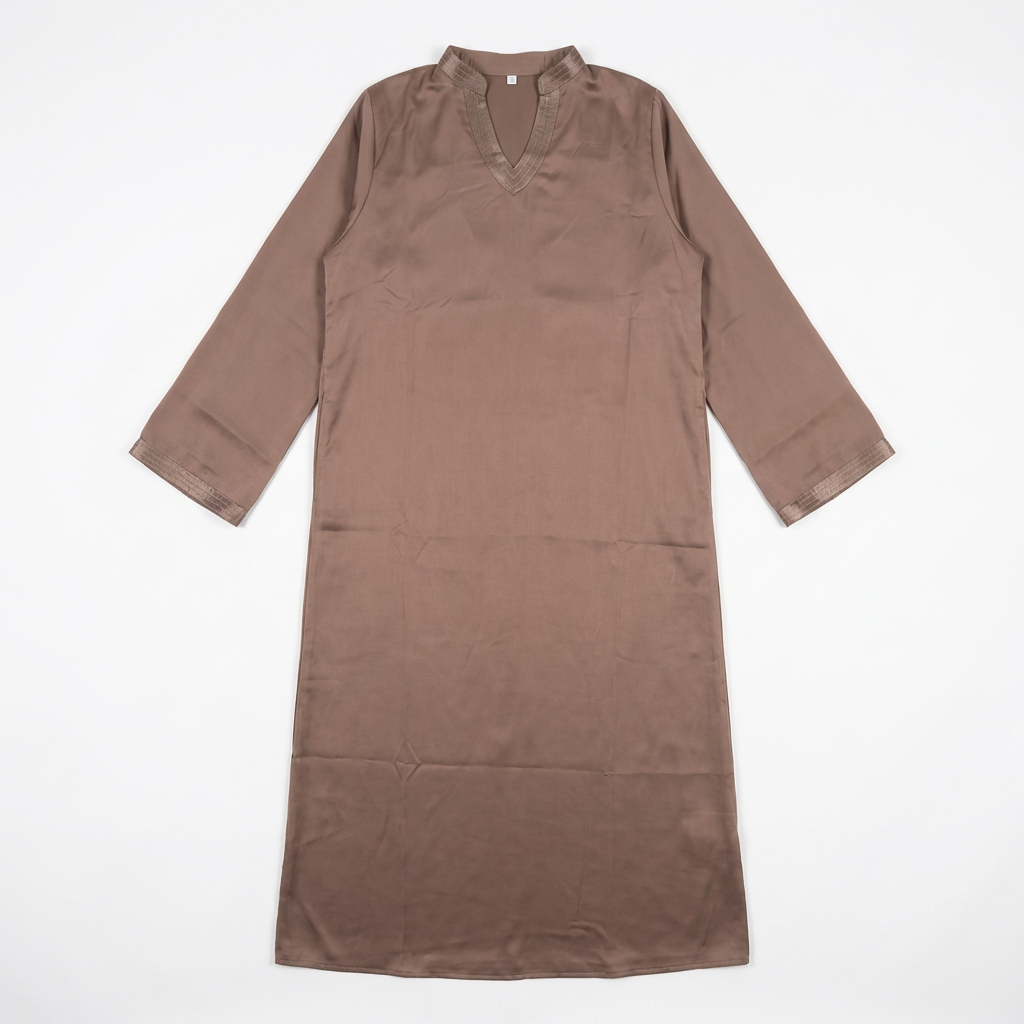 Abaya Satinée Marron
