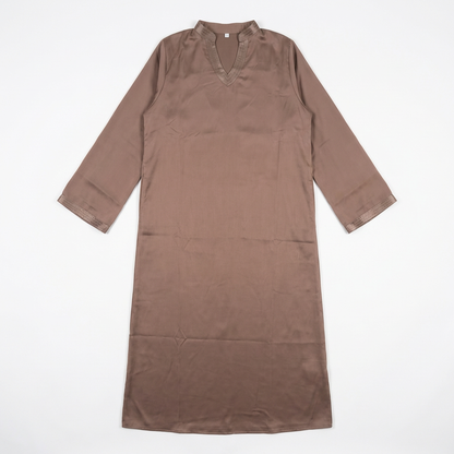 Abaya Satinée Marron