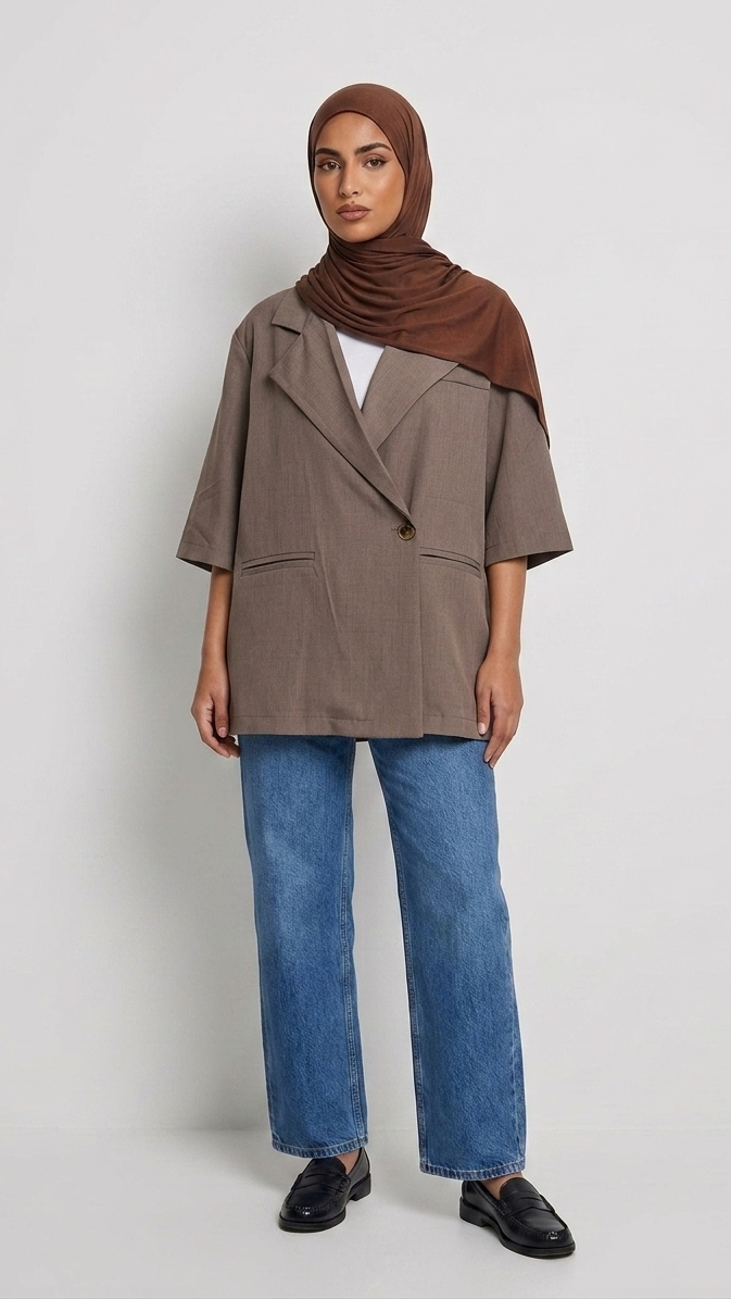 Blazer Oversize Manches Courtes
