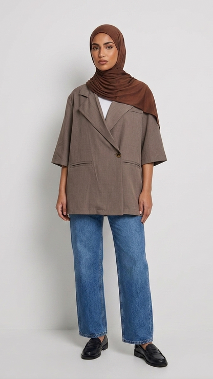 Blazer Oversize Manches Courtes