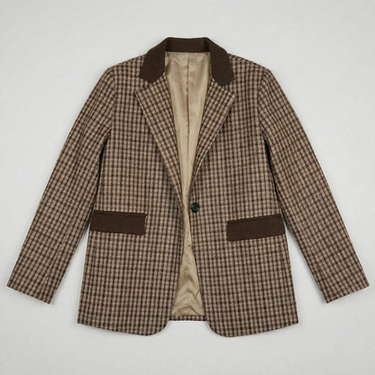 Oversized geruite blazer