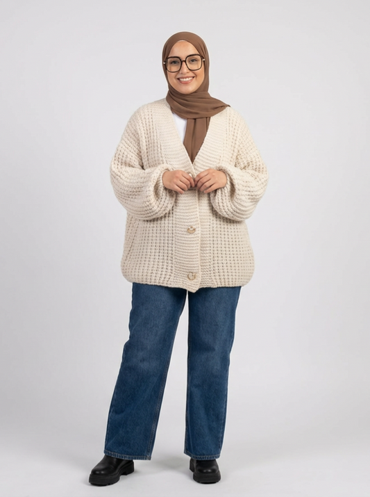 Gilet oversize beige