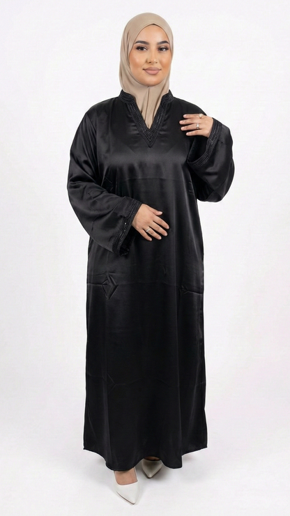 abaya satinée noire