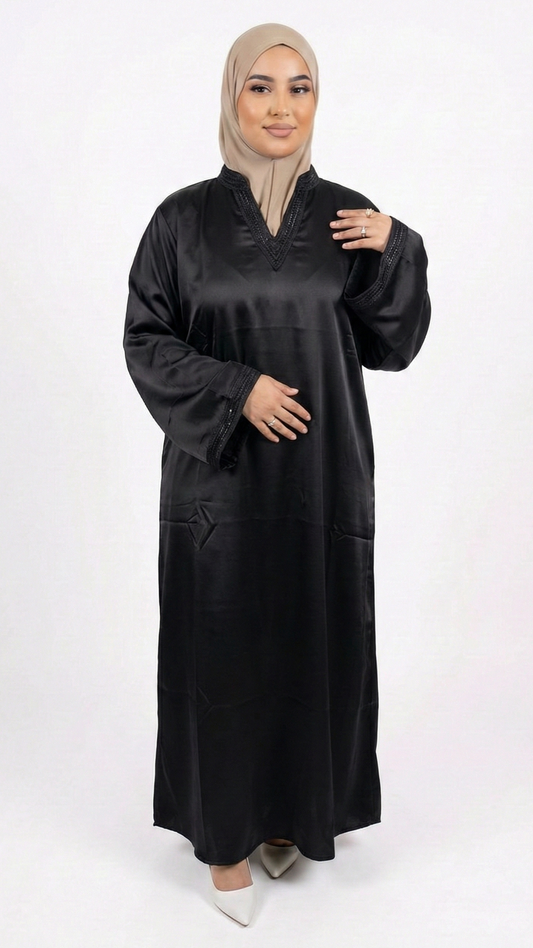 abaya satinée noire