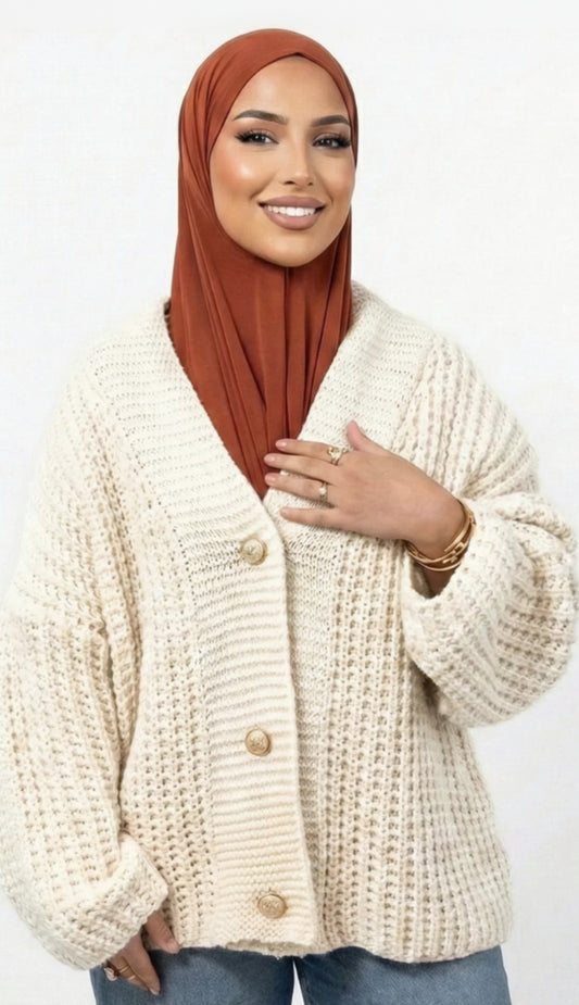 Gilet oversize blanc cassé