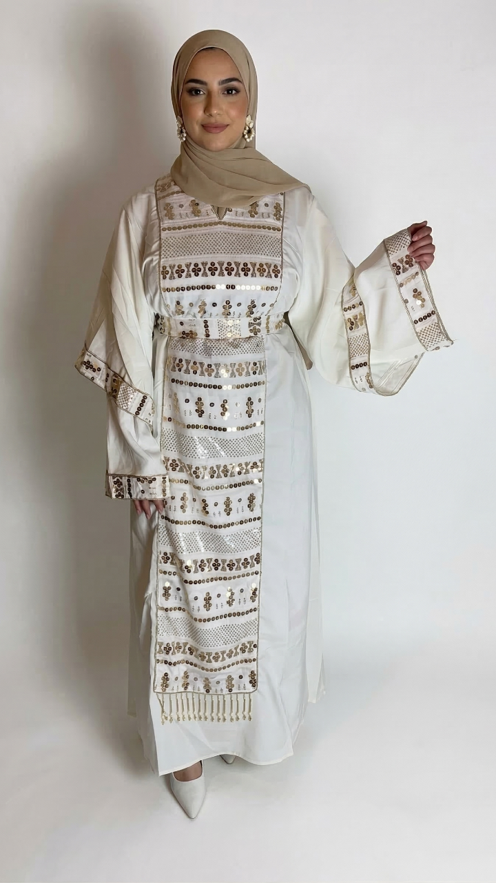 Robe blanche festif brillante