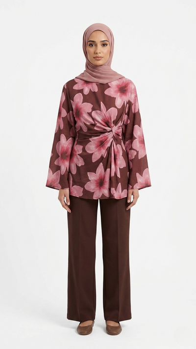 Haut Imprimé Floral Noué