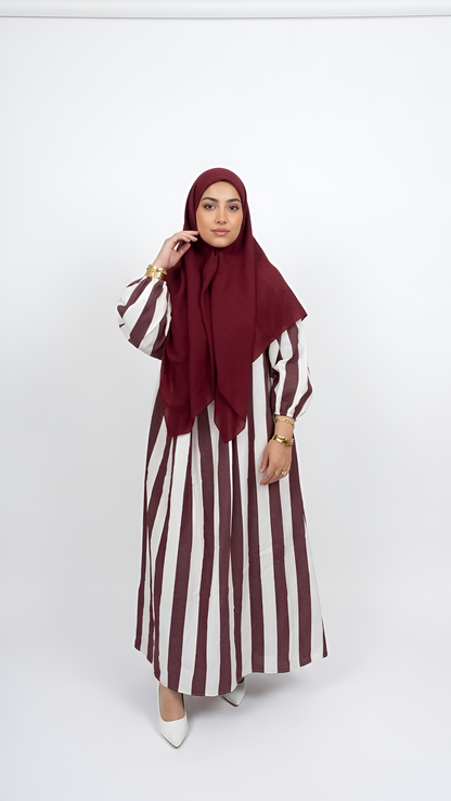 Robe à rayures Bordeaux