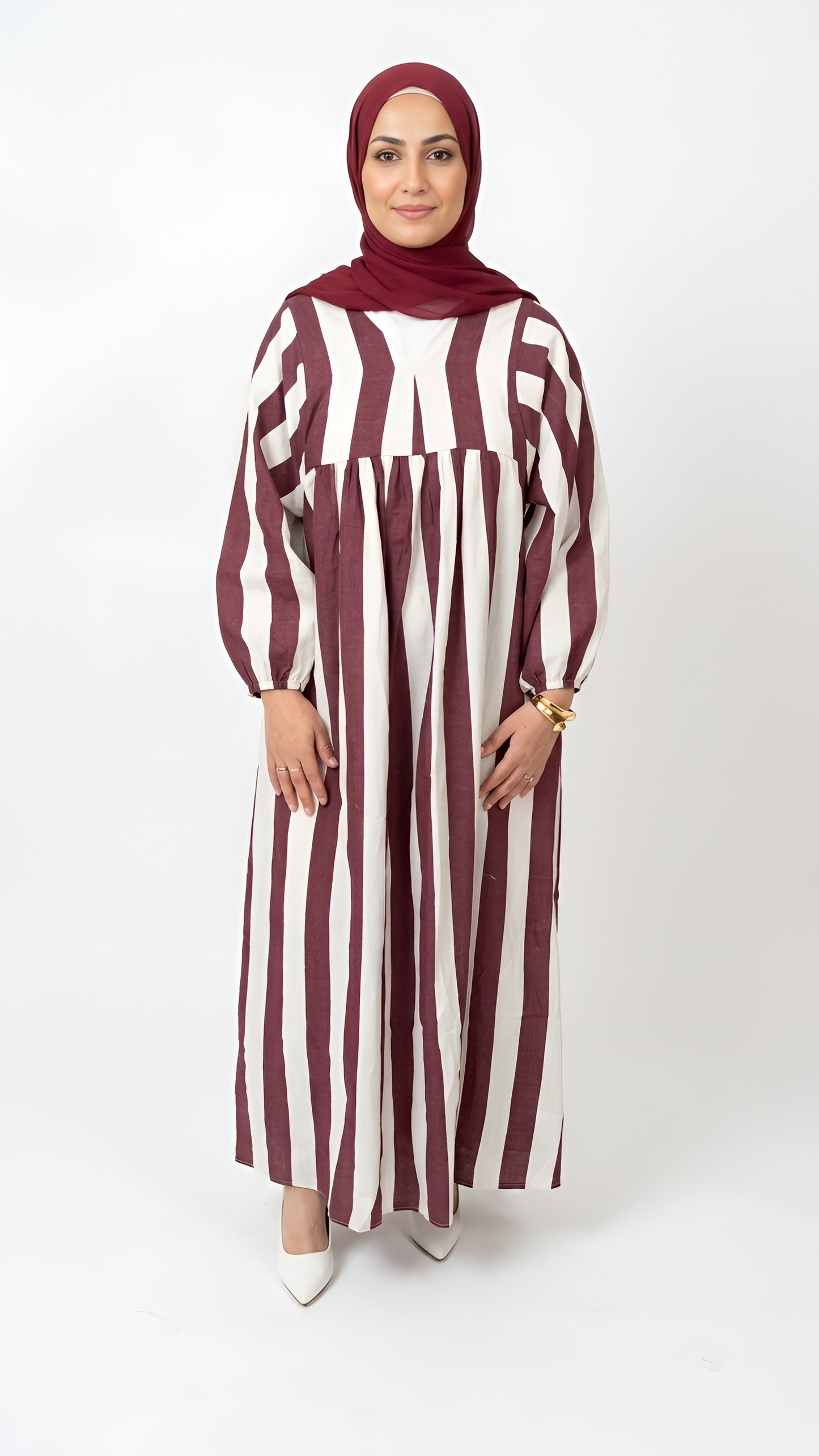 Robe à rayures Bordeaux