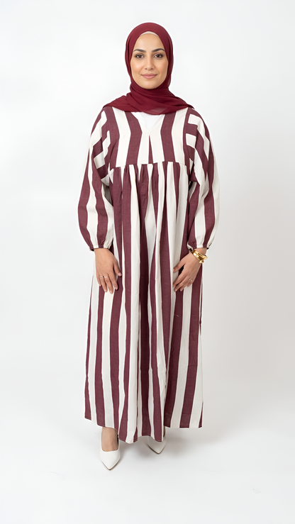 Robe à rayures Bordeaux