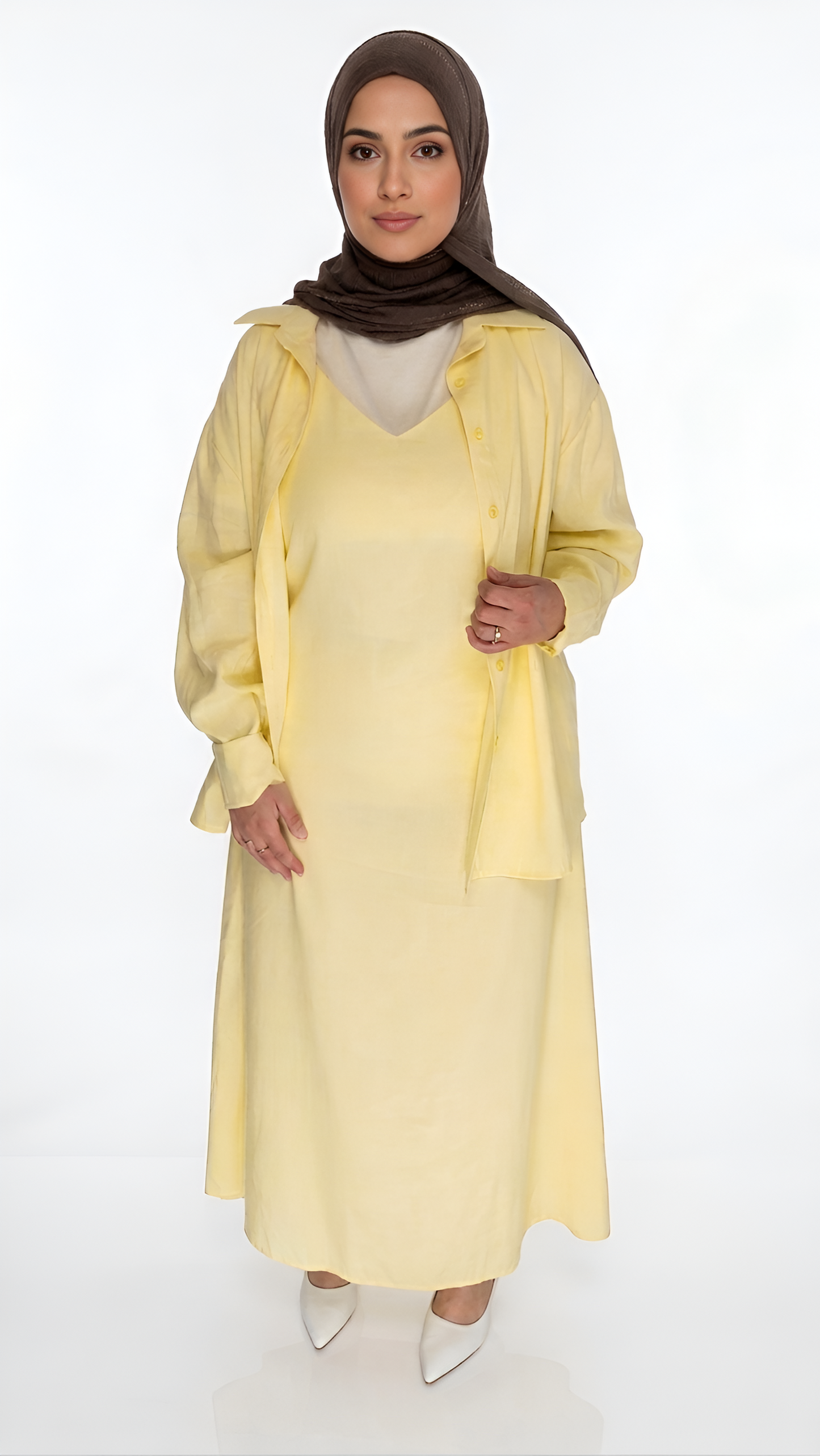Ensemble Robe Chemise Jaune