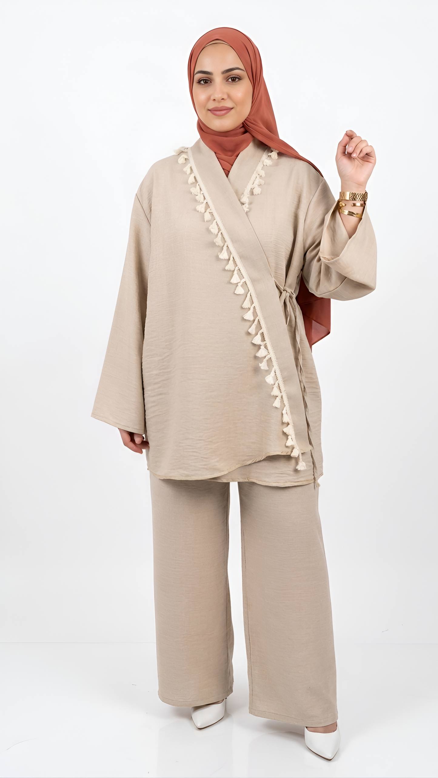 Ensemble à Froufrou Beige