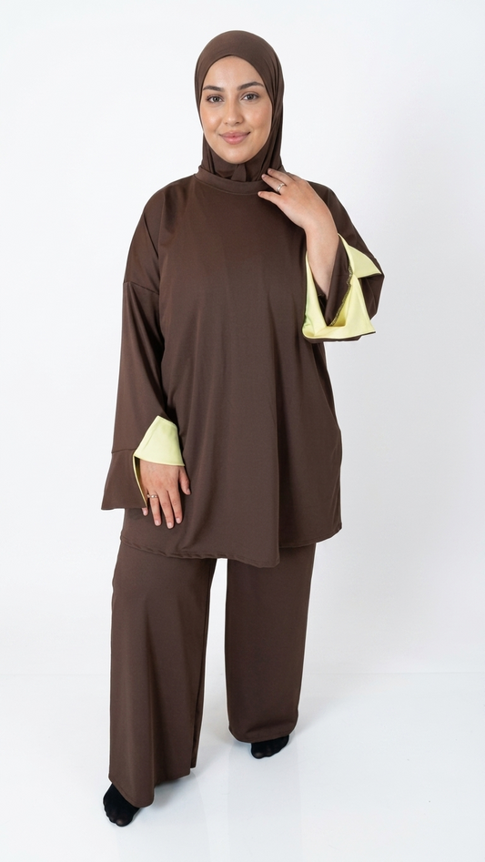 Ensemble Burkini Marron/Jaune
