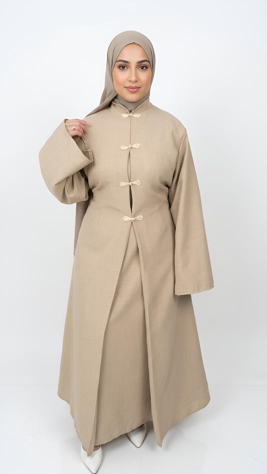 Robe Leyna Beige tenue modeste printemps