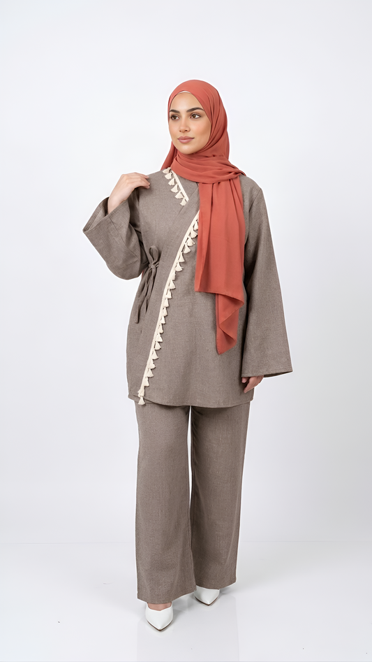 Ensemble à Froufrou Taupe