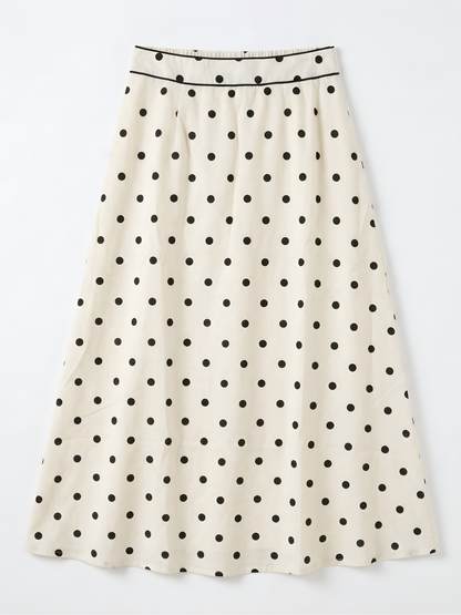 Jupe Blanche à pois Noirs