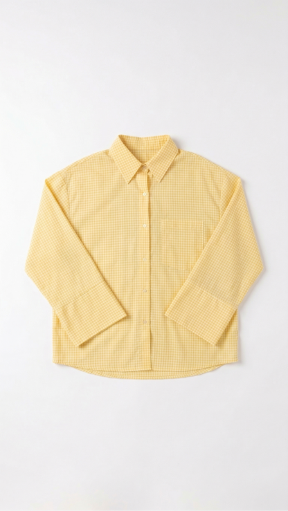 chemise à carreau jaune oversize