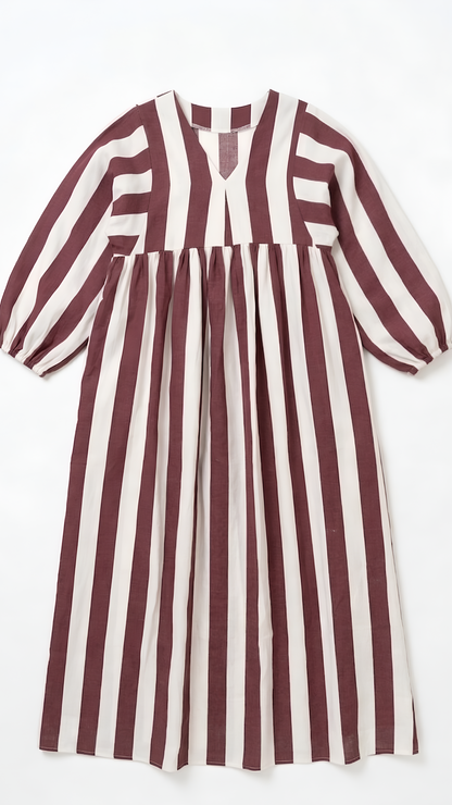 Robe à rayures Bordeaux
