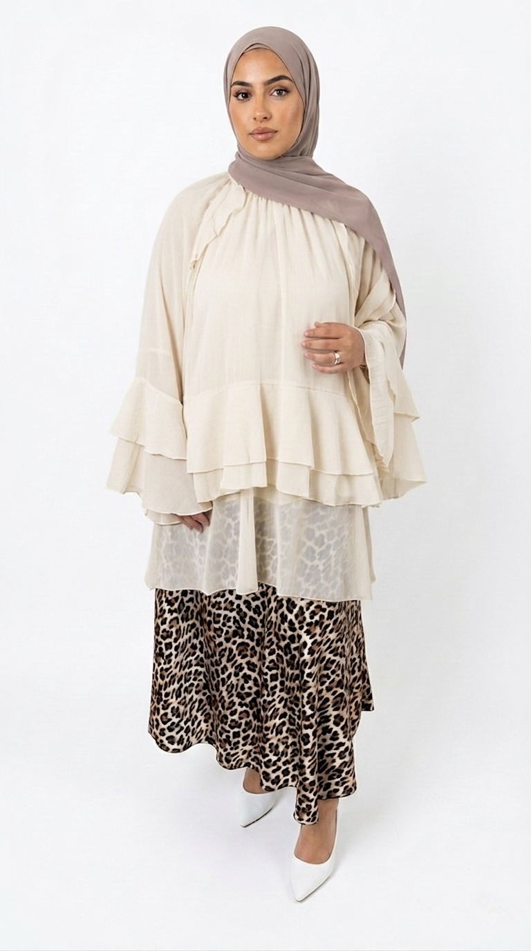 Tunique Volantée Beige
