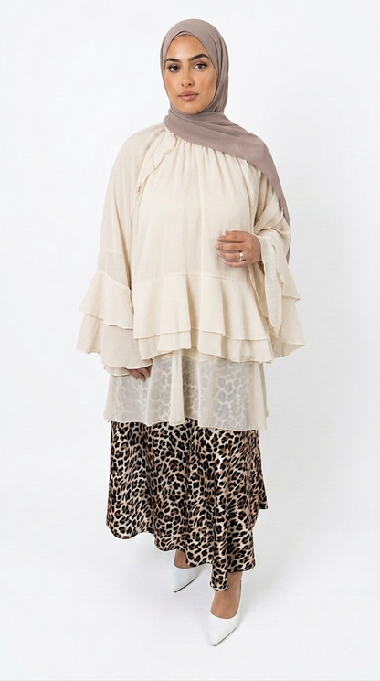 Tunique Volantée Beige