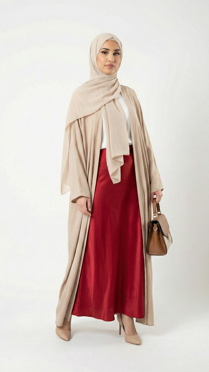 femme jupe satinée