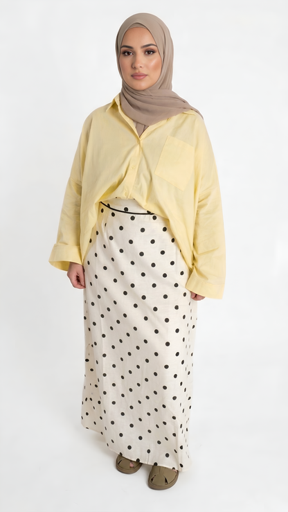 Jupe Blanche à pois Noirs