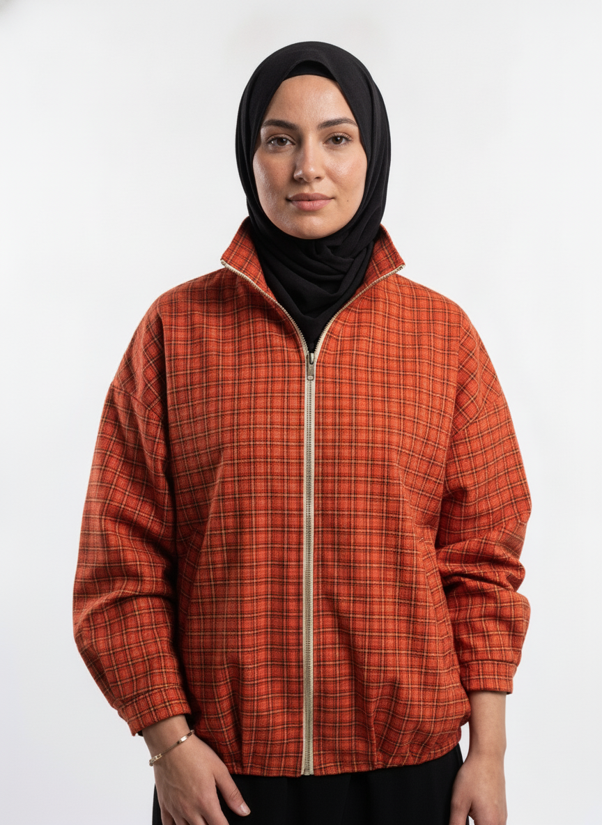 Bomber Carreaux Orange