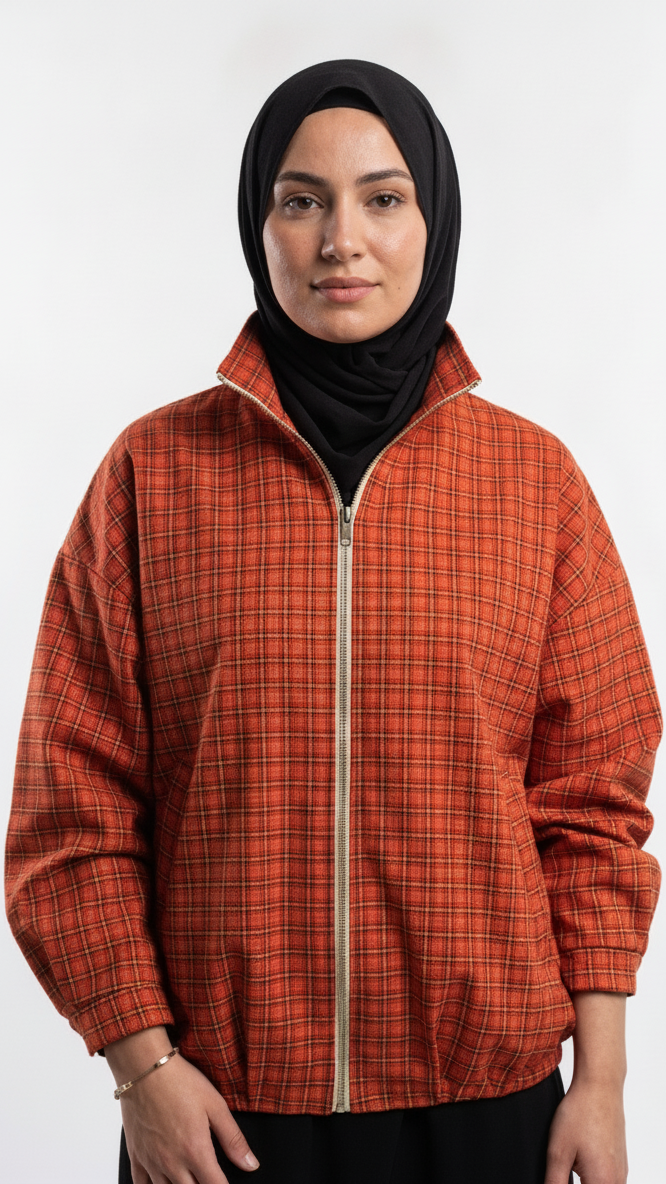 Bomber Carreaux Orange