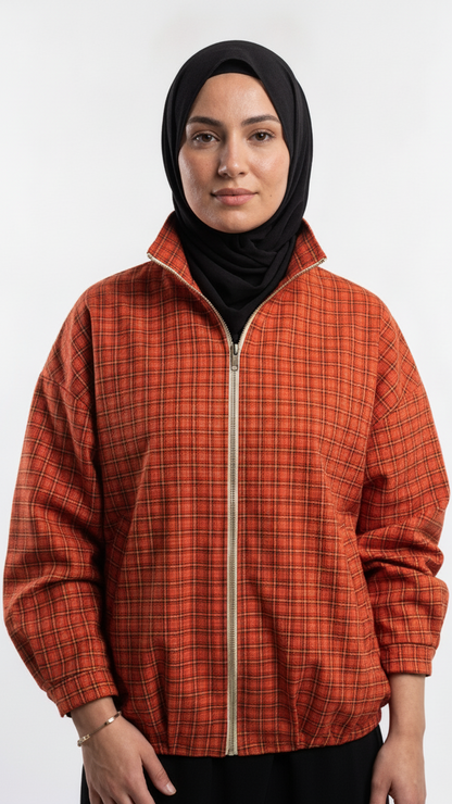 Bomber Carreaux Orange