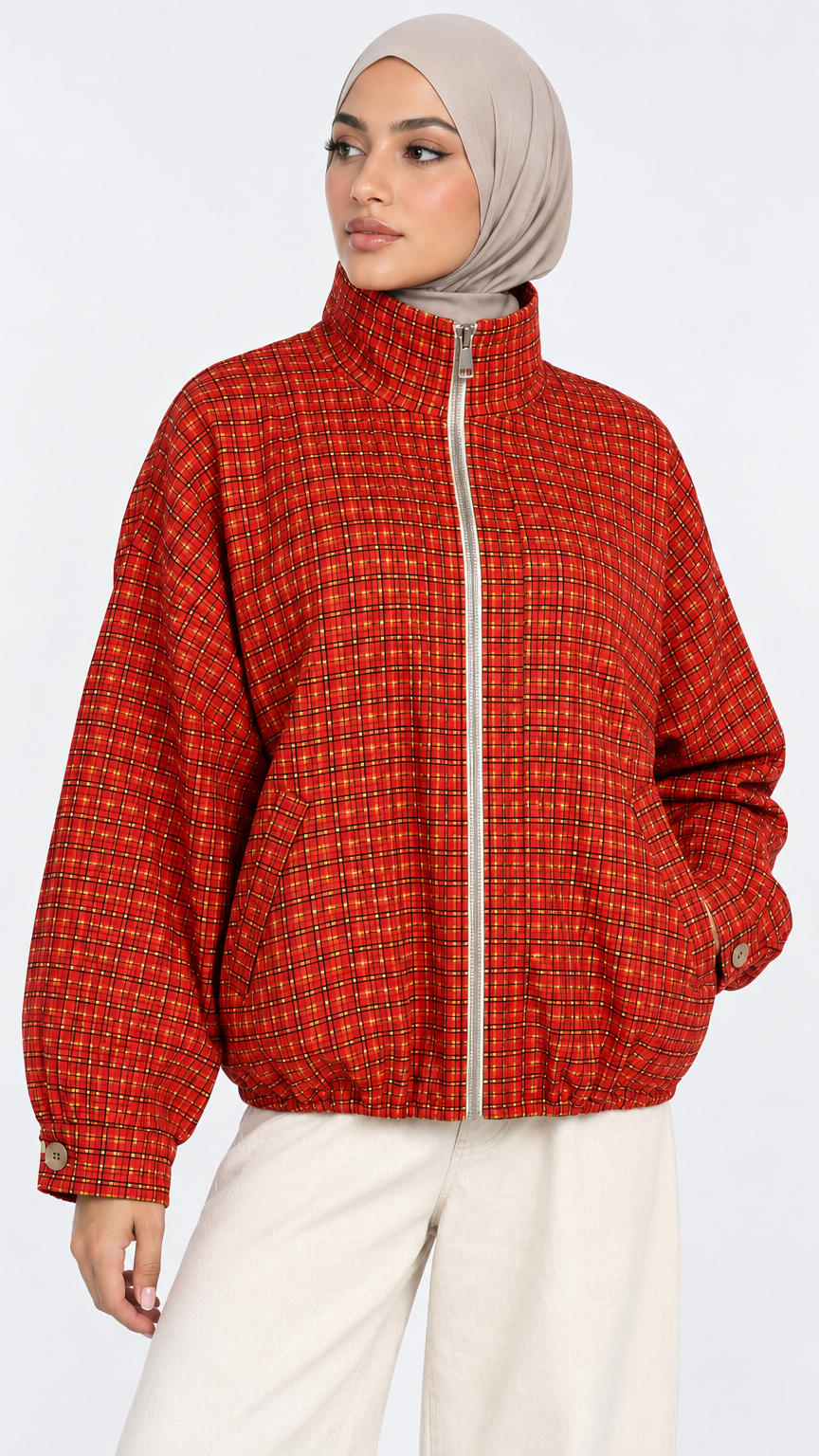 Bomber Carreaux Orange