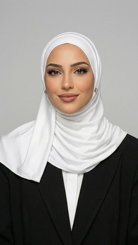 Hijab Jersey Liquid Blanc