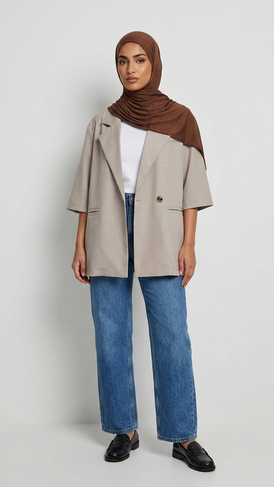 Blazer Oversize Manches Courtes