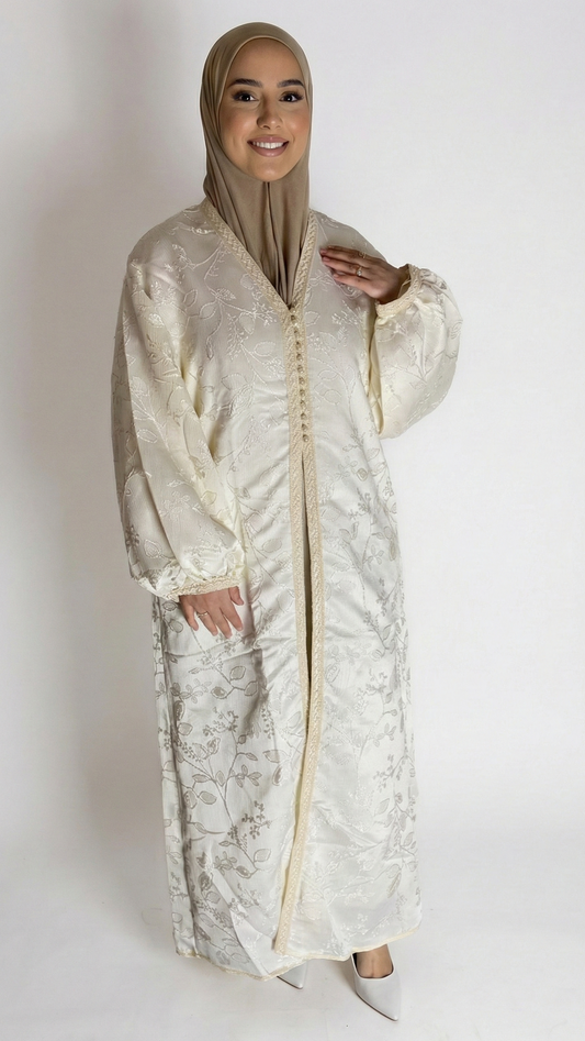 kimono avec motifs blanc
