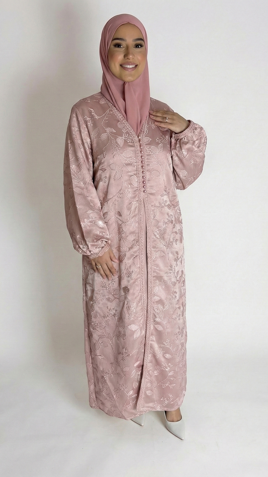 kimono avec motifs rose