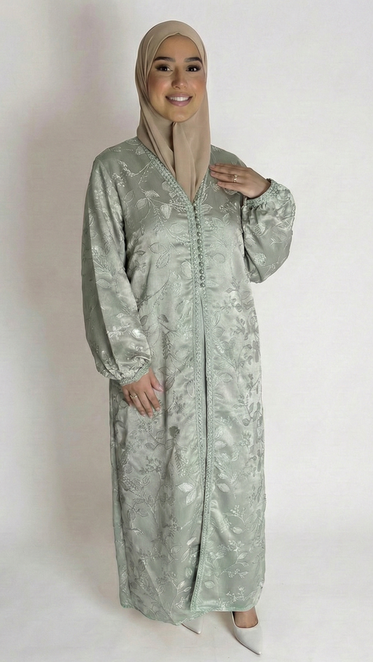 kimono vert avec motifs