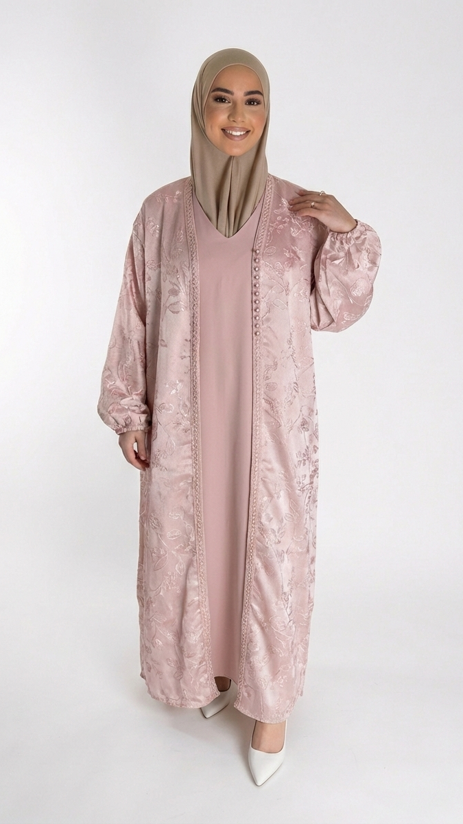 kimono rose avec motifs