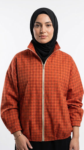 Bomber Carreaux Orange
