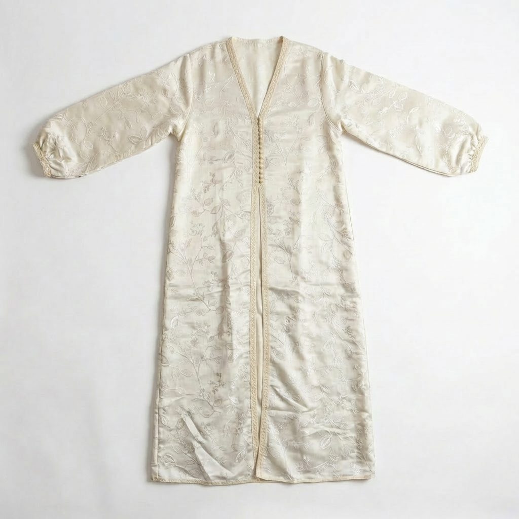 Kimono blanc à motifs