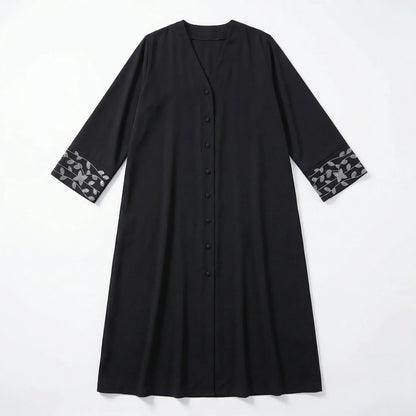 Abaya Noire avec Motifs